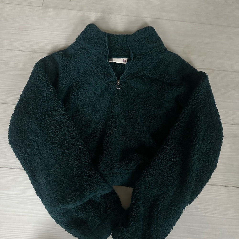 SHEIN Dark Green Fleece Sweater